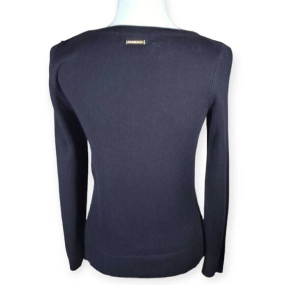 MICHAEL KORS BLACK GOLD CHAIN EMBELLISHED SWEATER SZ.S EUC - Picture 4 of 7